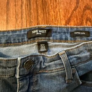 Nine West Blue Ankle Cropped Jeans Cuffed Capris